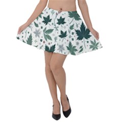 Leaves Nature Bloom Velvet Skater Skirt by Bedest