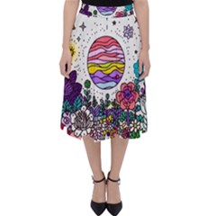 Rainbow Fun Cute Minimal Doodles Classic Midi Skirt by Bedest