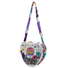 Rainbow Fun Cute Minimal Doodles Heart Shoulder Bag