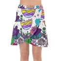 Rainbow Fun Cute Minimal Doodles Wrap Front Skirt View1