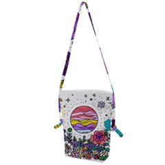 Rainbow Fun Cute Minimal Doodles Folding Shoulder Bag by Bedest