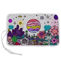 Rainbow Fun Cute Minimal Doodles Pen Storage Case (l) by Bedest