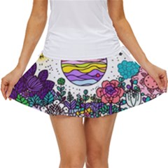 Rainbow Fun Cute Minimal Doodles Women s Skort by Bedest