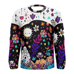 Rainbow Fun Cute Minimal Doodle Men s Long Sleeve T-shirt by Bedest