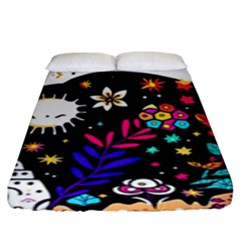 Rainbow Fun Cute Minimal Doodle Fitted Sheet (king Size) by Bedest