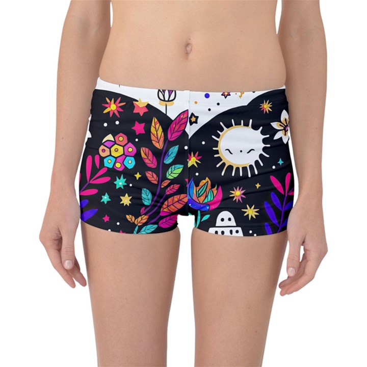 Rainbow Fun Cute Minimal Doodle Reversible Boyleg Bikini Bottoms