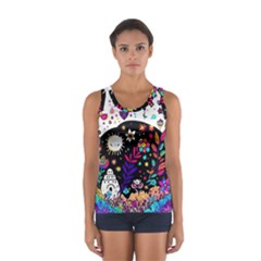 Rainbow Fun Cute Minimal Doodle Sport Tank Top  by Bedest