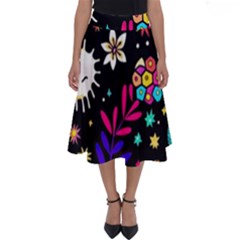 Rainbow Fun Cute Minimal Doodle Perfect Length Midi Skirt by Bedest