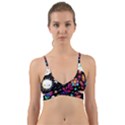 Rainbow Fun Cute Minimal Doodle Wrap Around Bikini Top View1