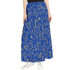 Arrow Doodle Drawing Background Maxi Chiffon Skirt by Bedest