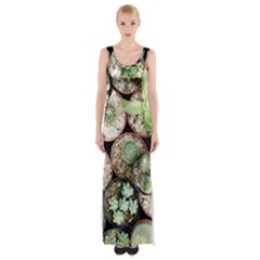 Cactus Nature Plant Desert Thigh Split Maxi Dress by Bedest