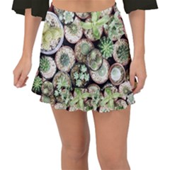 Cactus Nature Plant Desert Fishtail Mini Chiffon Skirt by Bedest