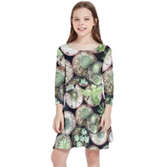 Cactus Nature Plant Desert Kids  Quarter Sleeve Skater Dress by Bedest