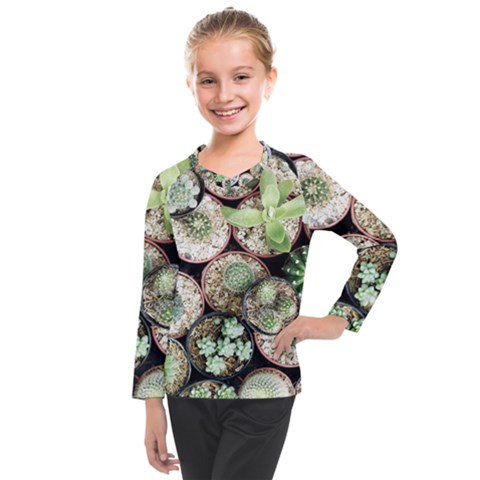 Cactus Nature Plant Desert Kids  Long Mesh T-shirt by Bedest