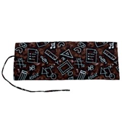 Doodles School Background Art Pattern Roll Up Canvas Pencil Holder (s) by Bedest