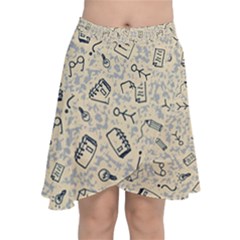 Graphic Decor Backdrop Chiffon Wrap Front Skirt by Bedest