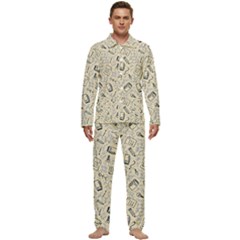 Graphic Decor Backdrop Men s Long Sleeve Velvet Pocket Pajamas Set by Bedest