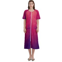 Color Triangle Geometric Textured Women s Cotton Short Sleeve Night Gown by Grandong