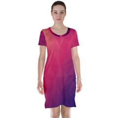 Color Triangle Geometric Textured Short Sleeve Nightdress by Grandong