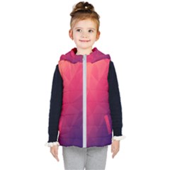 Color Triangle Geometric Textured Kids  Hooded Puffer Vest by Grandong