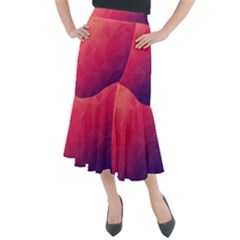 Color Triangle Geometric Textured Midi Mermaid Skirt by Grandong