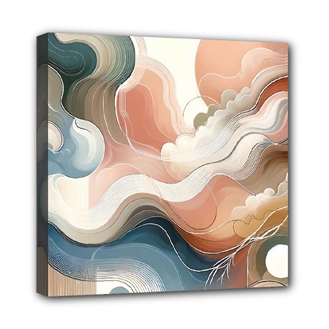 Abstract Pastel Waves Organic Mini Canvas 8  X 8  (stretched) by Grandong