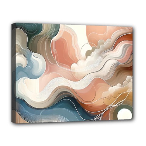 Abstract Pastel Waves Organic Canvas 14  X 11  (stretched) by Grandong