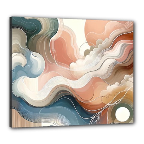 Abstract Pastel Waves Organic Canvas 24  X 20  (stretched) by Grandong