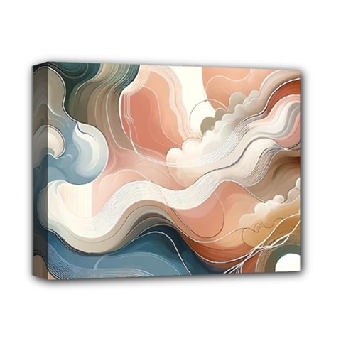 Abstract Pastel Waves Organic Deluxe Canvas 14  X 11  (stretched) by Grandong