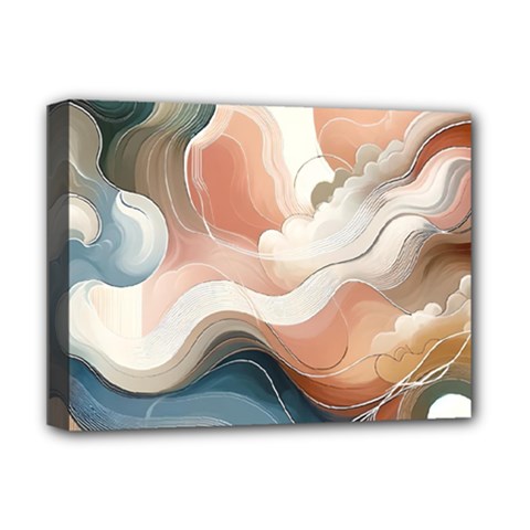 Abstract Pastel Waves Organic Deluxe Canvas 16  X 12  (stretched)  by Grandong