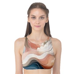 Abstract Pastel Waves Organic Tank Bikini Top by Grandong