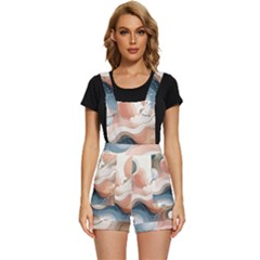 Abstract Pastel Waves Organic Short Overalls by Grandong