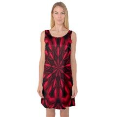 Kaleidoscope Template Red Abstract Sleeveless Satin Nightdress by Grandong