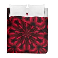 Kaleidoscope Template Red Abstract Duvet Cover Double Side (full/ Double Size) by Grandong