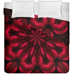 Kaleidoscope Template Red Abstract Duvet Cover Double Side (king Size) by Grandong