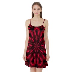 Kaleidoscope Template Red Abstract Satin Night Slip by Grandong