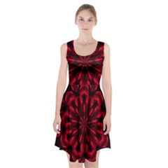 Kaleidoscope Template Red Abstract Racerback Midi Dress by Grandong