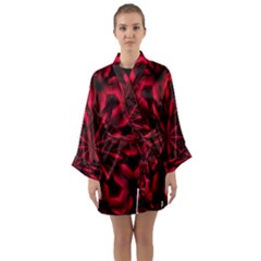 Kaleidoscope Template Red Abstract Long Sleeve Satin Kimono by Grandong