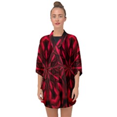 Kaleidoscope Template Red Abstract Half Sleeve Chiffon Kimono by Grandong