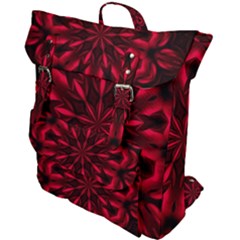 Kaleidoscope Template Red Abstract Buckle Up Backpack by Grandong