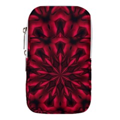 Kaleidoscope Template Red Abstract Waist Pouch (small) by Grandong