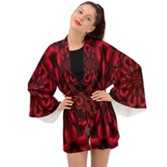 Kaleidoscope Template Red Abstract Long Sleeve Kimono by Grandong