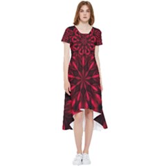 Kaleidoscope Template Red Abstract High Low Boho Dress