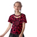 Kaleidoscope Template Red Abstract Kids  Front Cut T-Shirt View2