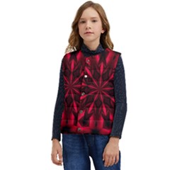 Kaleidoscope Template Red Abstract Kid s Button Up Puffer Vest	 by Grandong