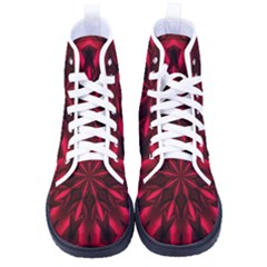 Kaleidoscope Template Red Abstract Women s High-top Canvas Sneakers by Grandong