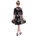 3d Back Red Abstract Pattern Kids  All Frills Chiffon Dress View2