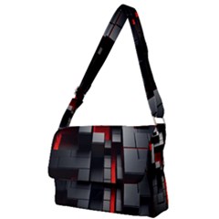 3d Back Red Abstract Pattern Full Print Messenger Bag (l) by Grandong