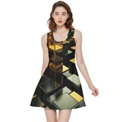 Abstract Shiny Pattern Inside Out Reversible Sleeveless Dress by Grandong