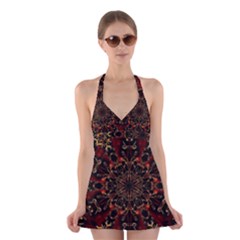 Kaleidoscope Multicoloured Halter Dress Swimsuit  by Grandong